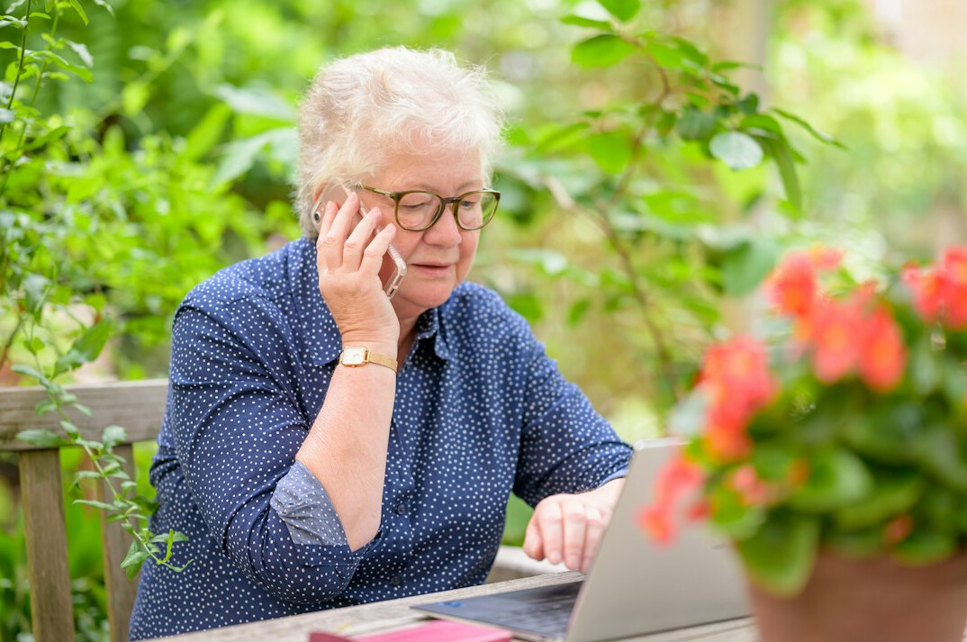 senior woman learning