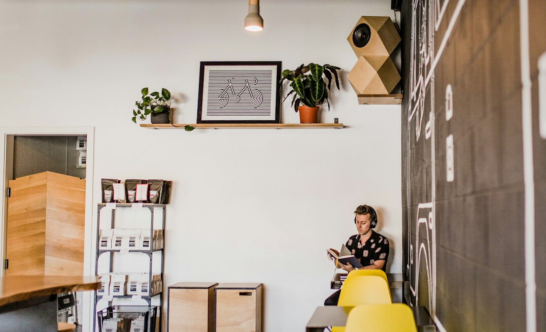 person studying at desk